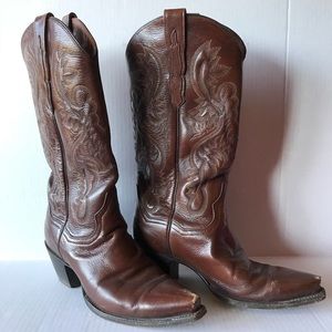 Dan Post Brown Leather Cowgirl Boots